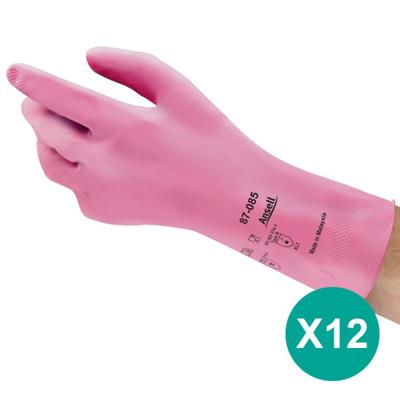 Ansell AlphaTec® 87-085 rubberen werkhandschoenen roze maat 9/L - 12 paar