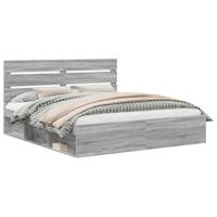 Bedframe Grijs Sonoma 180 x 200 cm Massief grenenhout - thumbnail