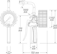 Hazet 9041G-1 Pneumatische bandenspanningsmeter (geijkt) - thumbnail