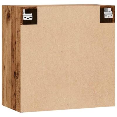 Wandkast 60x31x60 cm bewerkt hout oud houtkleurig Wandkast 60x31x60 cm bewerkt hout oud houtkleurig