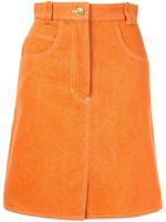 Chanel Pre-Owned stitching details straight skirt - ORANGE - thumbnail