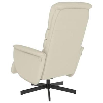 Fauteuil verstelbaar met voetensteun kunstleer crmekleurig
