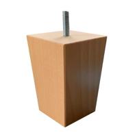 Meubelpoot vierkant 7 bij 7 cm en hoogte 10 cm van massief hout (M8) - thumbnail