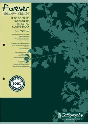 Cursusblok Clairefontaine Forever Calligraphe A4 lijn 2-gaats 200 pagina's 70gr groen