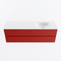 MONDIAZ VICA 150cm badmeubel onderkast Fire 4 lades. Wastafel MOON rechts zonder kraangat, kleur Talc. - thumbnail