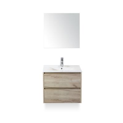 Dante Badmeubelset 60 cm - Craft Oak - Keramische Wastafel Wit Enjoy - met Spiegel