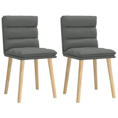 Eetkamerstoelen 2 st stof donkergrijs