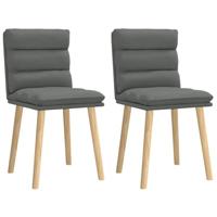 Eetkamerstoelen 2 st stof donkergrijs - thumbnail