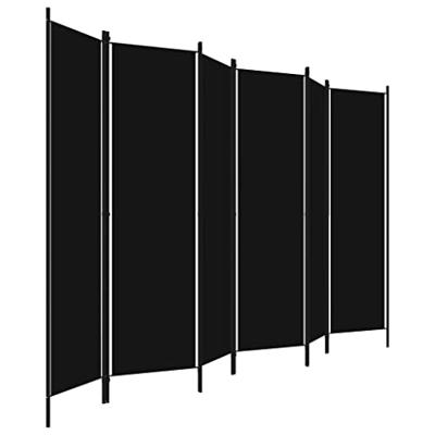 VidaXL Kamerscherm met 6 panelen 300x180 cm zwart VidaXL Kamerscherm met 6 panelen 300x180 cm zwart