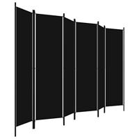 Kamerscherm met 6 panelen 300x180 cm zwart - thumbnail
