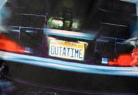 Back To The Future Pillow Delorean Roads 45 cm - thumbnail