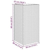 Plantenbakken 2 st 30x30x60 cm poly rattan zwart - thumbnail