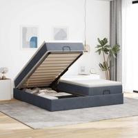Ottoman bed met matrassen 180x200cm fluweel donkergrijs - thumbnail