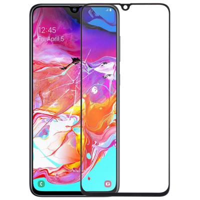 Front screen buitenste glazen lens voor Galaxy A70 (zwart)