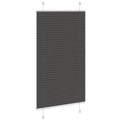 VidaXL Plissé rolgordijn 75x150 cm stofbreedte 74,4 cm polyester zwart VidaXL Plissé rolgordijn 75x150 cm stofbreedte 74,4 cm polyester zwart