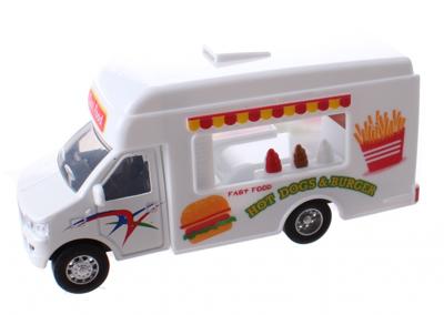 Toi Toys Truck hot dog pull back 12 cm jongens wit