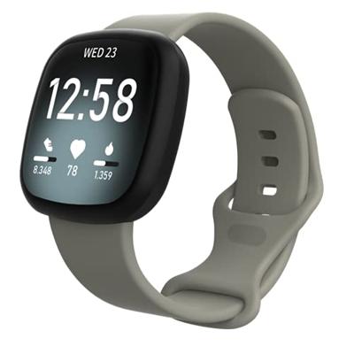 Fitbit Versa 3 & 4 / Sense 1 & 2 Sportbandje - Grijs - Maat: S/M