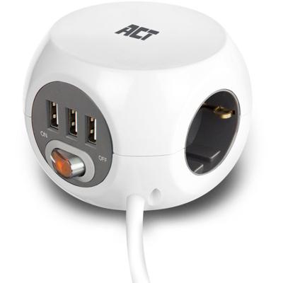 ACT AC2405 Stekkerdoos + USB-A