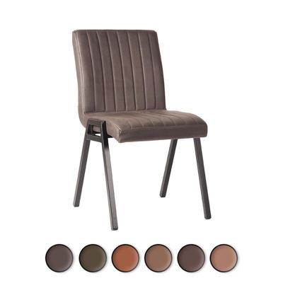 LABEL51 Eetkamerstoel Matz - Antraciet - Microfiber - Black Frame LABEL51 Eetkamerstoel Matz - Antraciet - Microfiber - Black Frame