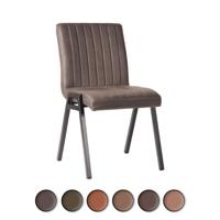 LABEL51 Eetkamerstoel Matz - Antraciet - Microfiber - Black Frame - thumbnail