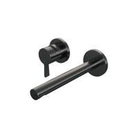 Brauer Gunmetal Edition Wastafelmengkraan inbouw - rechte uitloop rechts - hendel middel dik - model E2 PVD - geborsteld gunmetal 5-GM-083-S1-65 - thumbnail