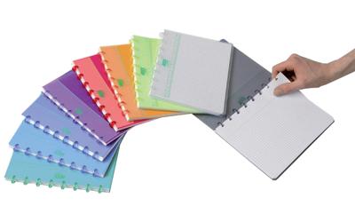 Schrift Adoc A5 ruit 5x5mm 144 pagina's 90gr transparant assorti