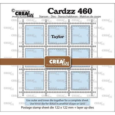 Crealies • vierkant postzegelvel taylor met 9 vierkanten