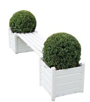 Esschert Design bank met plantenbak wit cf33w - thumbnail