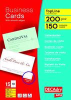Decadry visitekaarten TopLine 150 kaartjes (10 kaartjes ft 85 x 54 mm per A4), rechte hoeken - thumbnail