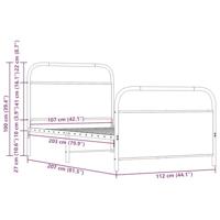 Bedframe zonder matras bewerkt hout gerookt eiken 107x203 cm - thumbnail