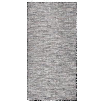 VidaXL Buitenkleed platgeweven 100x200 cm bruin en blauw