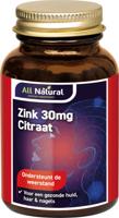All Natural Zink Citraat 30mg Tabletten - thumbnail