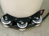 Kabelroller 10166 de moderne mosterdpot met 3 rollen en flexibel aluminium 130mm rol en kan 1500KG - thumbnail