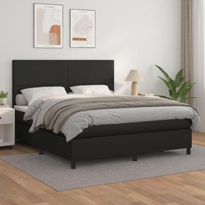 Boxspring met matras kunstleer zwart 180x200 cm