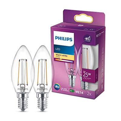 Philips LED 78205400 LED-lamp Energielabel E (A - G) E14 Kaars 2 W = 25 W Warmwit (Ø x h) 3.5 cm x 9.7 cm 2 stuk(s)