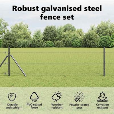 VidaXL Afrasteringspaal grijs 10 x 0,8 m (25 mm gaas) staal en pvc