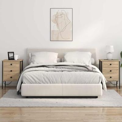 Nachtkastje 2 pcs Sonoma eiken 42 x 41 x 61 cm Bewerkt hout