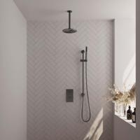 BRAUER Gunmetal Edition thermostatische inbouw regendouche 3-weg omstelling SET 41 met 20 cm douchekop en plafondarm en staaf handdouche en doucheslang en geïntegreerde glijstang gunmetal geborsteld PVD - thumbnail