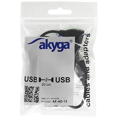 Akyga AK-AD-13 AK-AD-13 USB-hub 4 poorten USB-A USB 2.0 480 MBit/s Zwart Akyga AK-AD-13 AK-AD-13 USB-hub 4 poorten USB-A USB 2.0 480 MBit/s Zwart