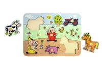 Bumba Studio 100 vormenpuzzel boerderij junior hout 7 stukjes - thumbnail