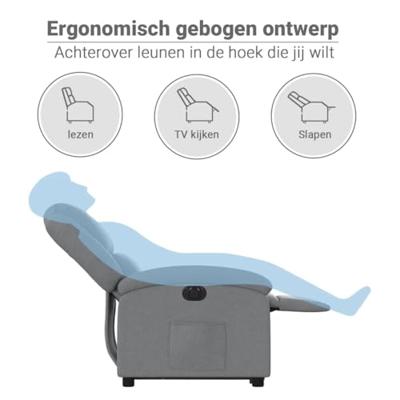 Sta-op-stoel elektrisch verstelbaar stof lichtgrijs - thumbnail