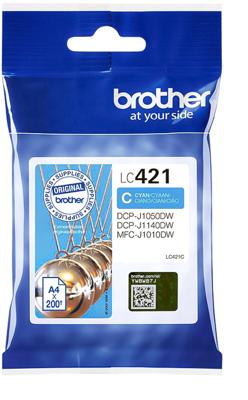 Brother Inktcartridge LC-421C Origineel Cyaan LC421C Brother Inktcartridge LC-421C Origineel Cyaan LC421C