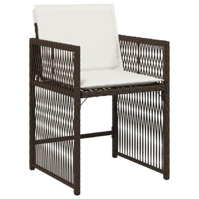 5-delige Tuinset met kussens poly rattan bruin - thumbnail