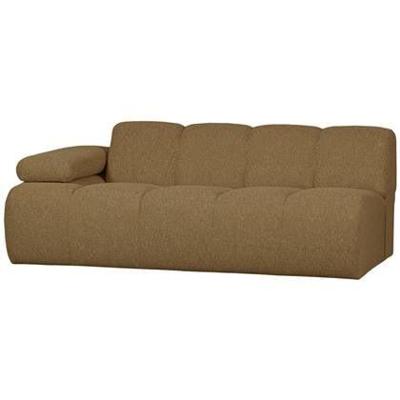 Woood Mojo 2-zits bank arm links bouclé Geel/Bruin Melange