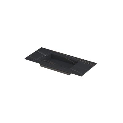 INK Post Wastafel Keramische Slab Envelop Bak Midden Zonder Kraangat - 1000x450x10 mm - Lauren Black Mat