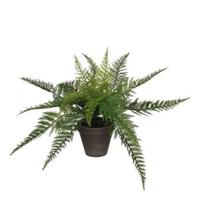 Kunstplant mica varen groen in pot stan grijs - thumbnail