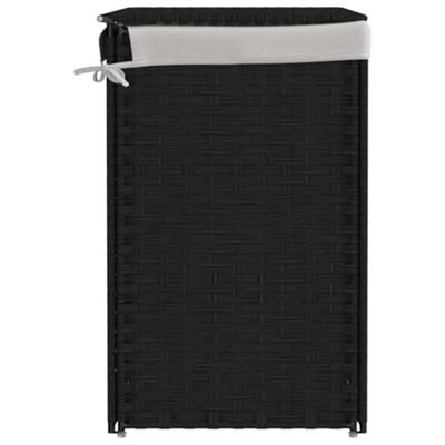 VidaXL Wasmand met 2 vakken 53x35x57 cm poly rattan zwart