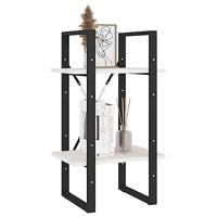 Boekenkast met 2 schappen 40x30x70 cm massief grenenhout wit - thumbnail