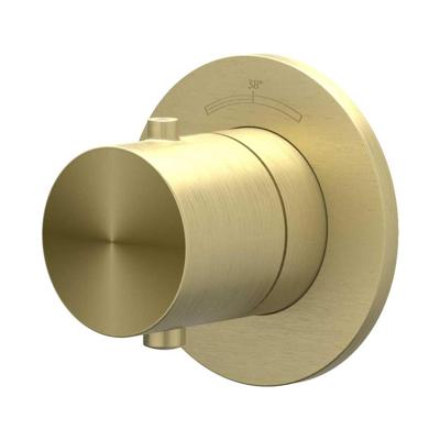 Afbouwdeel IVY Concord Inbouwthermostaat Symmetry Met Rond Rozet RVS316 Geborsteld Mat Goud PVD IVY Afbouwdeel IVY Concord Inbouwthermostaat Symmetry Met Rond Rozet RVS316 Geborsteld Mat Goud PVD IVY
