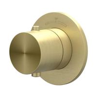 Afbouwdeel IVY Concord Inbouwthermostaat Symmetry Met Rond Rozet RVS316 Geborsteld Mat Goud PVD IVY - thumbnail